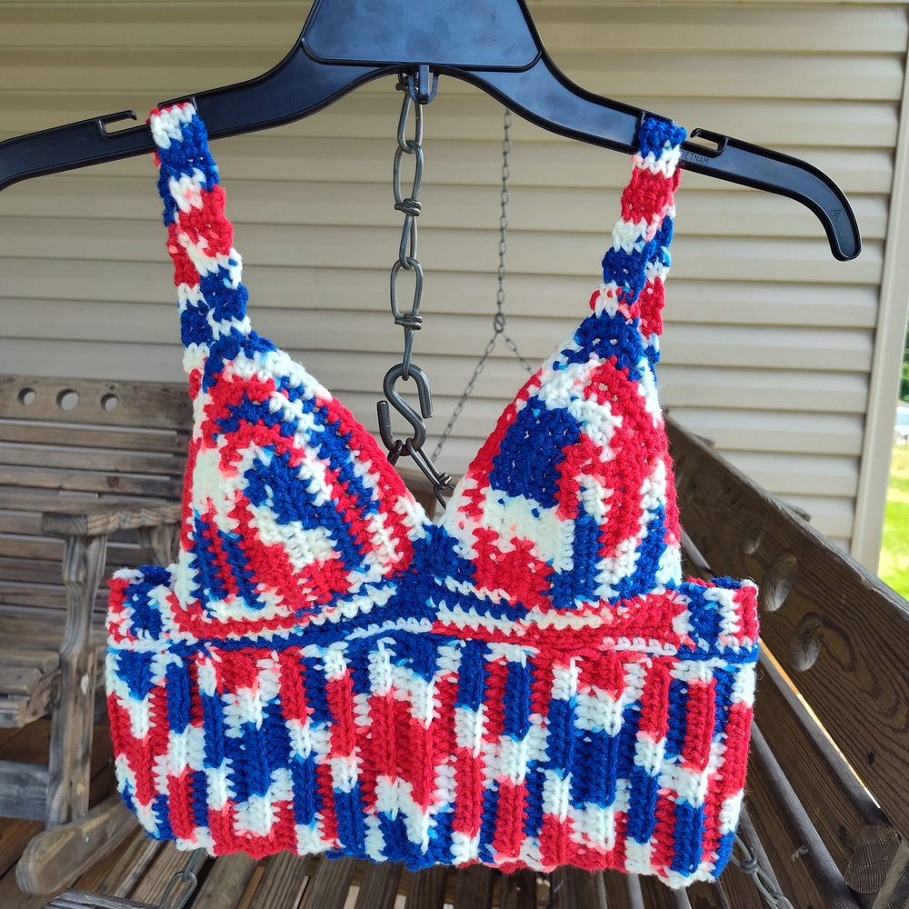 4th Of July Handmade Top!♥️🤍🩵